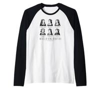 Stampa Artistica Nera con Le mogli del re Enrico VIII Maglia con Maniche Raglan