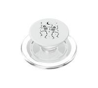 Stampa artistica popolare con due scheletri che ballano a mezzaluna PopSockets PopGrip per MagSafe