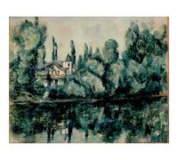 Stampa artistica su tela ad alta definizione - Cézanne - Le rive della Marna - 127 x 101 cm | Artistico per inaugurazione della casa, ufficio o camera da letto | Decorazione elegante e significativa