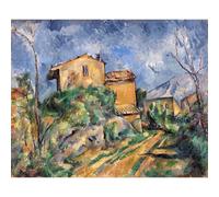 Stampa artistica su tela ad alta definizione - Cézanne - Maison Maria con vista su Chateau Noir - 127 x 101 cm | Artistico per inaugurazione della casa, ufficio o camera da letto | Decorazione