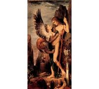 Stampa artistica su tela ad alta definizione - Edipo e sfinge di Gustave Moreau - 76 x 101 cm | Artistico per inaugurazione della casa, ufficio o camera da letto | Decorazione elegante e significativa