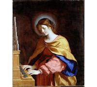 Stampa artistica su tela ad alta definizione - Guercino - Santa Cecilia - 76 x 101 cm | Artistico per inaugurazione della casa, ufficio o camera da letto | arredamento elegante e significativo