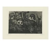 Stampa artistica su tela ad alta definizione - Otto Dix - Truppe d'assalto avanzano sotto il gas dalla guerra - 127 x 101 cm | Artistico per inaugurazione della casa, ufficio o camera da letto |