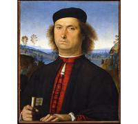 Stampa artistica su tela ad alta definizione - Perugino - Ritratto di Francesco delle Opere - 76 x 101 cm | Artistico per l'inaugurazione della casa, ufficio o camera da letto | arredamento elegante e
