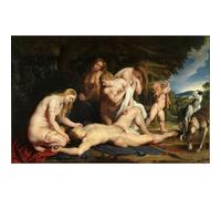 Stampa artistica su tela ad alta definizione - Rubens - La morte di Adone (con Venere, Cupido e le Tre Grazie - 76 x 101 cm | Artistico per inaugurazione della casa, ufficio o camera da letto |