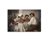 Stampa artistica su tela con Carl in un'osteria romana, decorazione da parete per la casa, 30 x 45 cm