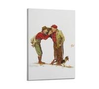Stampa artistica su tela con due vecchi uomini e cani che caccia di Norman Rockwell, poster artistico da parete con album musicali e film, pittura decorativa per soggiorno e camera da letto, 50 x 75