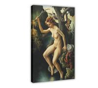 Stampa artistica su tela con immagine di Susanna And The Elders di Thomas Hart Benton, per camera di ragazzi e adolescenti, stampa su tela, 61 x 91,4 cm