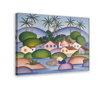 Stampa artistica su tela con immagine di un pescatore (O Pescador) di Tarsila Do Amaral, decorazione moderna per camera da letto, 30,5 x 45,7 cm