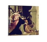 Stampa artistica su tela con motivo "tentazione di San Tommaso d'Aquino di Diego Velázquez", poster artistico da parete, decorazione per la casa, 30 x 30 cm