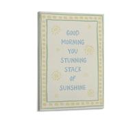 Stampa artistica su tela con scritta "Good Morning Sunshine", per soggiorno, camera da letto, bagno, ufficio, decorazione per la casa, 40 x 60 cm