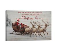 Stampa artistica su tela con scritta "May you never be too grown up to search the skies on Christmas", per soggiorno, camera da letto, bagno, ufficio, casa, 30 x 45 cm