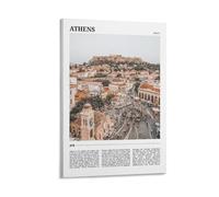 Stampa artistica su tela con stampa artistica da parete di Atene in Grecia, per soggiorno, camera da letto, bagno, ufficio, decorazione per la casa, 30 x 45 cm