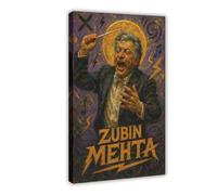 Stampa artistica su tela con stampa su tela per ragazzi e ragazzi, direttore d'orchestra Zubin_Mehta, 61 x 91,4 cm