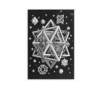 Stampa artistica su tela con stelle di M.C. Escher, stampa artistica da parete, stile moderno, camera da letto, 40 x 60 cm