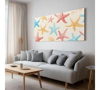 Stampa artistica su tela da parete per soggiorno, decorazione da parete con animali dell'oceano, stella marina, moderna opera d'arte pop per camera da letto, ufficio, casa, bagno, decorazione 100 x 75