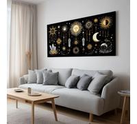 Stampa artistica su tela da parete per soggiorno, fantasia, luna celeste, stelle, stampe su tela, moderna opera d'arte pop per camera da letto, ufficio, casa, bagno, decorazione 150 x 100 cm, senza