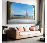 Stampa artistica su tela da parete per soggiorno, Torre Eiffel, paesaggio città, stampe su tela, moderna opera d'arte pop per camera da letto, ufficio, casa, bagno, decorazione 100 x 75 cm, senza