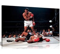 Stampa artistica su tela di Muhammad Ali Boxing Sonny Liston (24 x 16 cm)