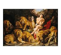 Stampa artistica su tela di qualità - Rubens - Daniel nella tana dei leoni - 127 x 101 cm | pronta da incorniciare | Ideale per la decorazione della casa o dell'ufficio | Ottima idea