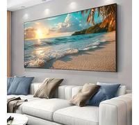 Stampa artistica su tela moderna con tramonto sulla spiaggia, decorazione da parete con paesaggio marino tropicale per soggiorno e camera da letto, poster di grandi dimensioni (30X60 cm/senza cornice)