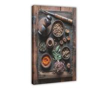 Stampa artistica su tela, motivo: Ayurveda Wellness, decorazione artistica da parete per soggiorno, camera da letto, 20 x 30 cm