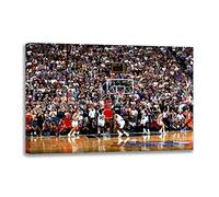 Stampa artistica su tela, motivo: Michael Jordan Ultimo tiro del '98, poster da parete per soggiorno, decorazione per la casa, idea regalo, 30 x 50 cm (senza cornice)