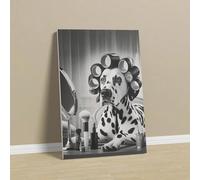 Stampa artistica su tela, poster con ritratti di animali dalmata, regole del bagno, pittura estetica, decorazione da parete per la casa, 50x70 cm senza cornice