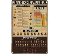 Stampa artistica sulla conoscenza della birra, poster, cartello da birra, cartello retrò in metallo per bar, caffetteria, club, cartello vintage in alluminio per bar, caffetteria, club, decorazione