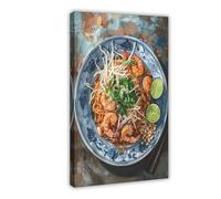 Stampa artistica thailandese su tela, per camera da letto, ufficio, stanza, regalo, 50 x 75 cm