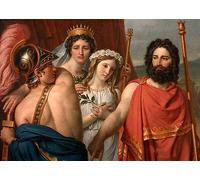 Stampa artistica The Anger of Achilles Jacques Louis David Greech, casco mitologico B A3 02360