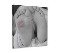 Stampa artistica vintage con impronte di piedi di un bacio rosso, stampa artistica da parete, decorazione estetica, soggiorno, camera dei bambini, dormitorio, bar, bagno, adatto per camera da letto