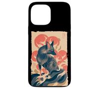 Stampa artistica vintage giapponese Fox Ukiyo-e Style Block Custodia per iPhone 13 Pro Max