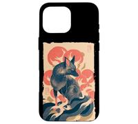 Stampa artistica vintage giapponese Fox Ukiyo-e Style Block Custodia per iPhone 16 Pro Max
