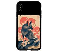Stampa artistica vintage giapponese Fox Ukiyo-e Style Block Custodia per iPhone XS Max