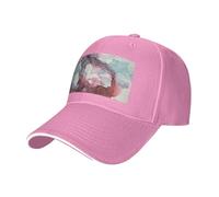 Stampa astratta di marmo di dimensione regolabile Sandwich Baseball Cap Traspirante Unisex Cappello Casual Uso quotidiano Sport, rosa, Taglia unica