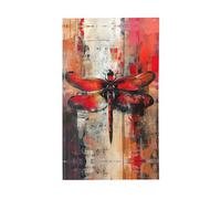 Stampa astratta libellula rossa bandiera decorativa per tutte le stagioni stampa motivo su un solo lato interno esterno display chiaro