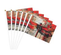 Stampa astratta libellula rossa leggera bandiera palmare bandiere fronte-retro partito parata decorazione casa celebrazioni