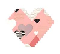 Stampa astratta Love Chart Building Brick Block Puzzle - Puzzle a forma di cuore con immagine di puzzle in legno