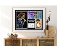 Stampa autografata e autografata di Whitney Houston I Will Always Love You. Stampa A3 solo 42 cm x 29,7 cm
