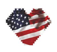 Stampa Bandiera Americana Building Brick Block Puzzle - Puzzle immagine a forma di cuore, immagine puzzle in legno