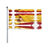 Stampa bandiera della Spagna Bandiera su entrambi i lati 3 x 5FT leggera e resistente al colore con asole Ideale per feste all'aperto e giardini.
