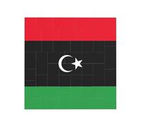 Stampa Bandiera Libica Blocco di Mattoni Puzzle Quadrato Creativo Building Blocks Puzzle Home Desk Decor