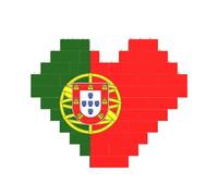 Stampa Bandiera Portoghese Blocco di Mattoni Puzzle Cuore Forma di Mattone Puzzle 3D Puzzle FAI DA TE Home Decor