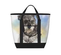 Stampa carina di schnauzer nano,Borsa porta pranzo grande capacità isolata per donne e uomini, lavoro, picnic, viaggi