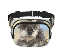 Stampa carina di schnauzer nano, Marsupio quadrato a doppio strato, borsa da viaggio, marsupio casual