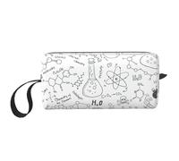 Stampa chimica bianco nero, Borsa per il trucco Borsa per cosmetici Borsa da toilette da viaggio portatile Borsa per trucco Organizer