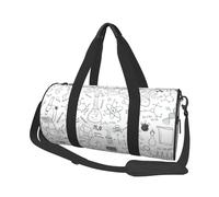 Stampa chimica bianco nero, Borsone da viaggio di grande capacità Borsa rotonda Borsa da viaggio sportiva Borsa da viaggio Borsa da fitness