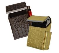 Stampa Coccodrillo Vera Pelle Sigaretta Confezione Supporto a Scatto Tasca Fumo