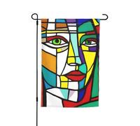 Stampa colorata astratta a righe 30,5 x 45,7 cm bandiera floreale da giardino per tutte le stagioni decorazione esterna spessa per prati bandiera
